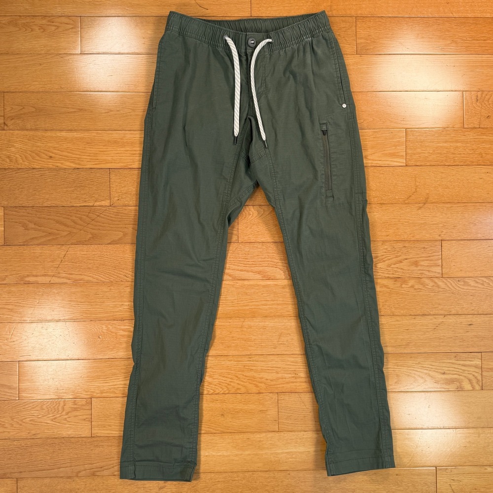 Vuori Mens Ripstop Climber Pants Army Green Elastic Waist Stretch Size‎ S
